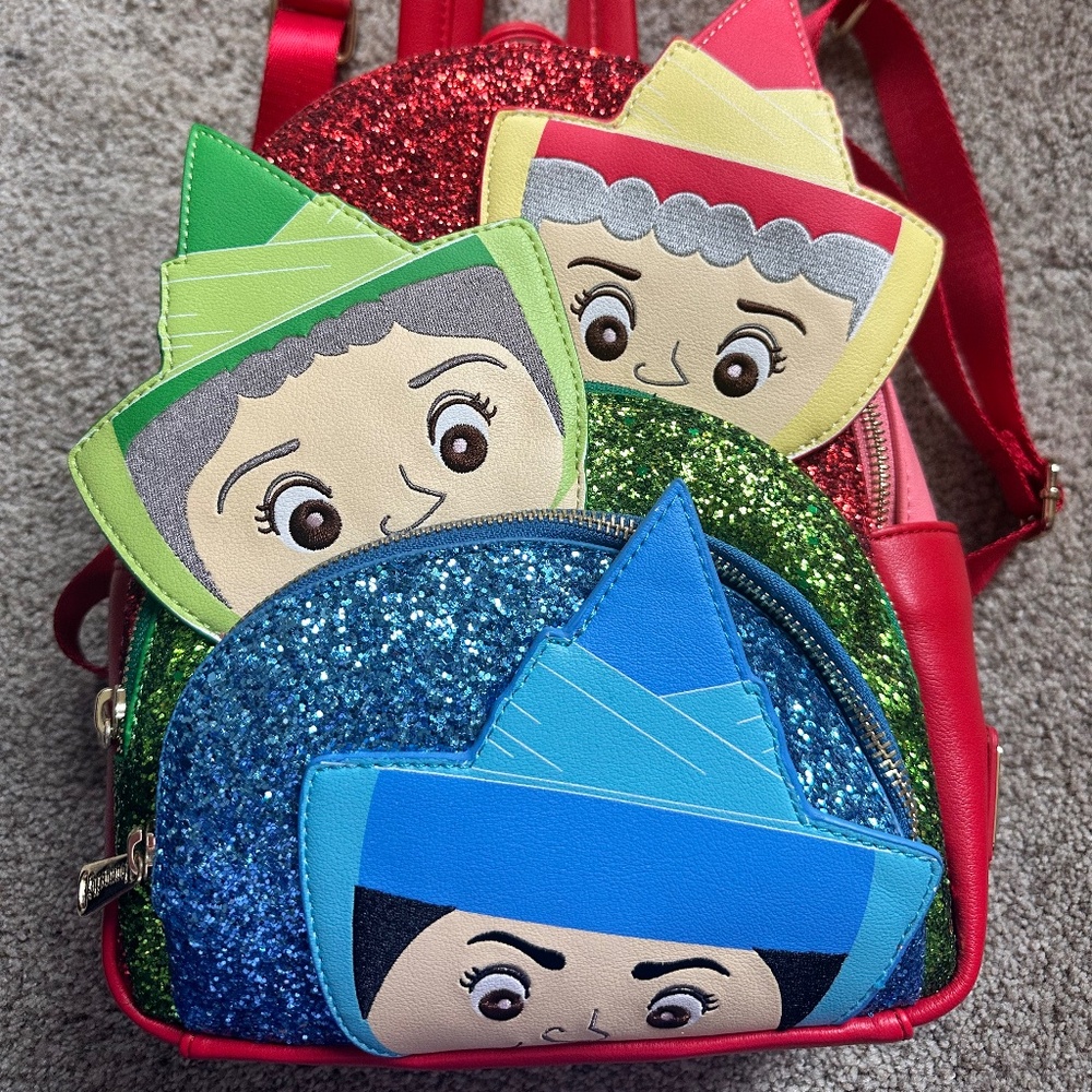 Loungefly Disney Sleeping Beauty Fairy Godmothers Figural Mini Backpack
